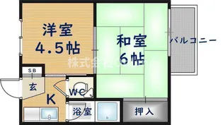 久宝寺コーポラスB棟【2階】の間取り