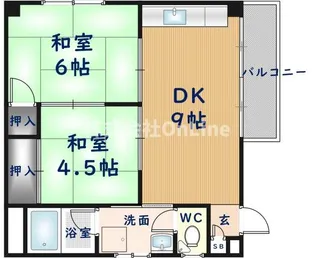 大阪府八尾市桜ヶ丘2丁目【マンション】の間取り