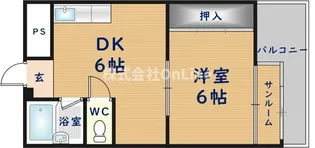 19番館【5階】の間取り