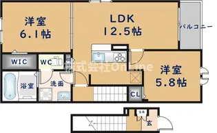 シェルドゥサツキⅡ【2階】の間取り