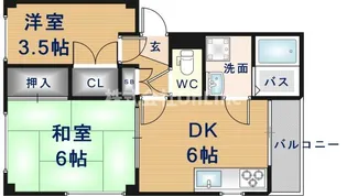 ステイツ稲葉【2階】の間取り