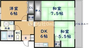 サンハイツ高安【103号室】の間取り