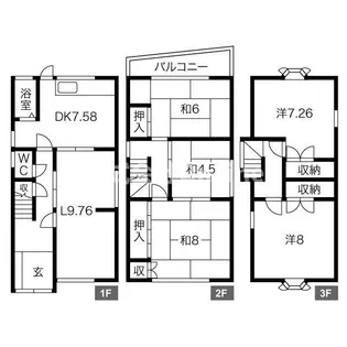 大阪府八尾市垣内5丁目【一戸建】の間取り