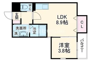 大阪府東大阪市衣摺1丁目【アパート】の間取り