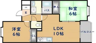 大阪府東大阪市岩田町5丁目【アパート】の間取り