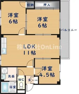 フロム八尾【2階】の間取り