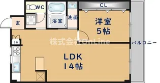 大阪府東大阪市瓜生堂1丁目【マンション】の間取り