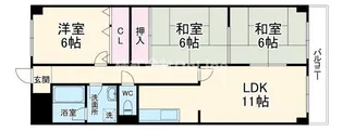 大阪府東大阪市菱江1丁目【マンション】の間取り