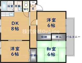 大阪府東大阪市中新開2丁目【アパート】の間取り