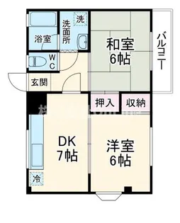 大阪府東大阪市菱屋東2丁目【マンション】の間取り