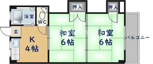 西山本コーポラス6号【1階】の間取り