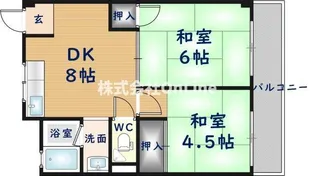 ハイツサンローゼ桃谷【3階】の間取り
