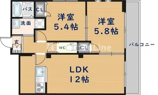 ハイム ユカリナグリーン長瀬【1階】の間取り