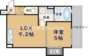 セレニティ荒本A棟【2階】の間取り