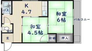 RHYTHM八尾【1階】の間取り