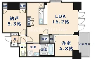 スプランディッド上本町WEST【2階】の間取り