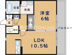 大阪府東大阪市稲葉2丁目【アパート】の間取り