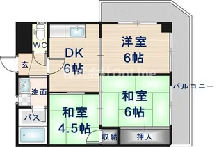 大阪府東大阪市新町【マンション】の間取り