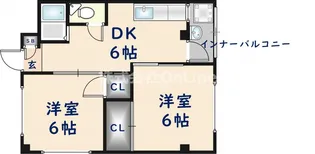 大阪府東大阪市宝持2丁目【マンション】の間取り