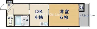1DKの間取り画像