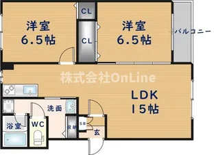 2LDKの間取り画像