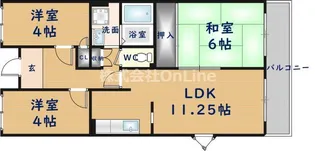 ルミエールやまもと【2階】の間取り