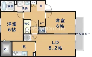 クロワールA【1階】の間取り