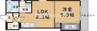 1LDKの間取り画像