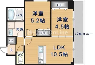 1SLDKの間取り画像