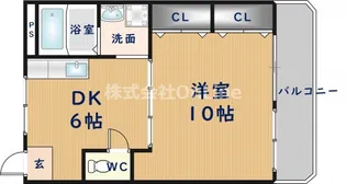 1DKの間取り画像