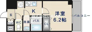 グランデュール鶴橋【6階】の間取り