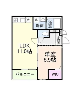 フェリシアーク加美【3階】の間取り