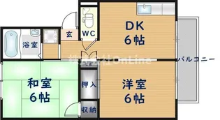 2DKの間取り画像