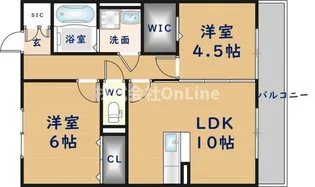 レフィナードカルチェC棟【3階】の間取り