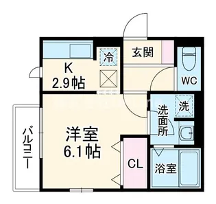 セジュール・ユイット西岩田【2階】の間取り