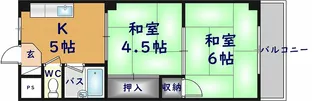 大阪府東大阪市友井2丁目【マンション】の間取り