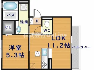 大阪府東大阪市衣摺3丁目【アパート】の間取り