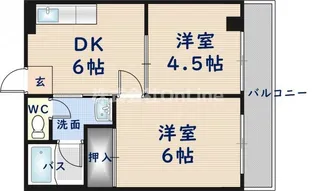 富士マンション【4階】の間取り