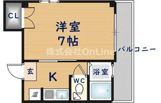 大阪府東大阪市高井田元町1丁目【マンション】の間取り