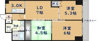大阪府東大阪市西堤本通東3丁目【マンション】の間取り