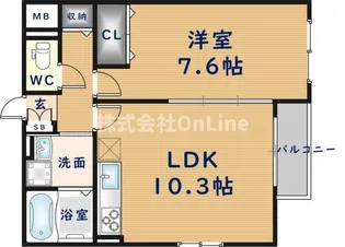 大阪府東大阪市長田1丁目【アパート】の間取り
