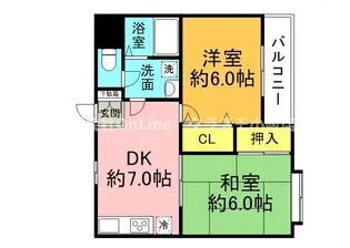 大阪府東大阪市中新開1丁目【マンション】の間取り