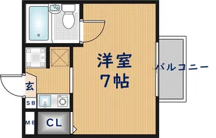 大阪府東大阪市下小阪3丁目【アパート】の間取り