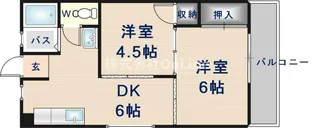 大阪府東大阪市下小阪4丁目【マンション】の間取り