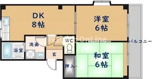 大阪府東大阪市若江東町6丁目【マンション】の間取り