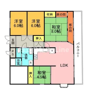 大阪府東大阪市瓜生堂1丁目【マンション】の間取り