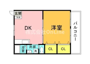 1DKの間取り画像