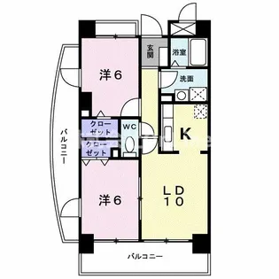 メルヴェイユ−山本【7階】の間取り