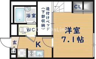 レオパレスクレール方丈【2階】の間取り