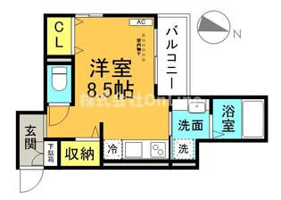 スカイコート鶴橋【3階】の間取り
